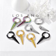 Brincos de argola longos com ponta pendurada para homens e mulheres