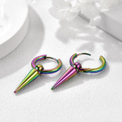 Brincos de argola longos com ponta pendurada para homens e mulheres