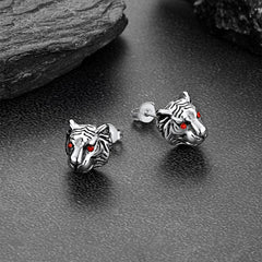 Vintage Tiger Stud Earrings for Men