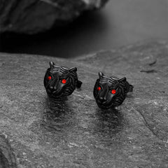 Vintage Tiger Stud Earrings for Men