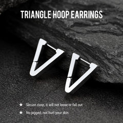 Brincos de argola triangulares clássicos para homens e mulheres