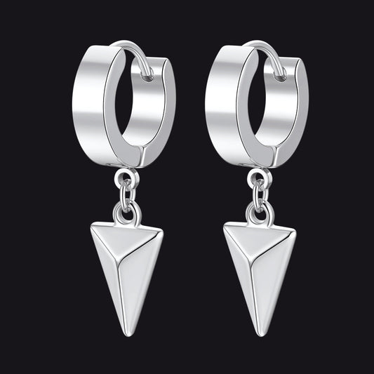 Triangle Spike Dangle Hoop Earrings For Men Women