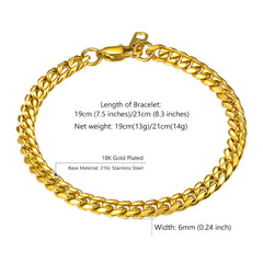 Panzerarmband aus Edelstahl mit kubanischen Gliedern