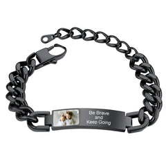 Personalisiertes Namensschild Cuban Link Chain Bild Geschenkarmband