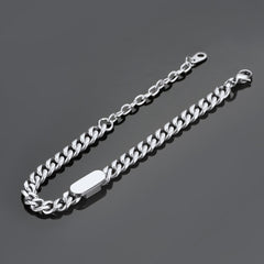 Pulseira de corrente cubana com nome gravado de 7 mm