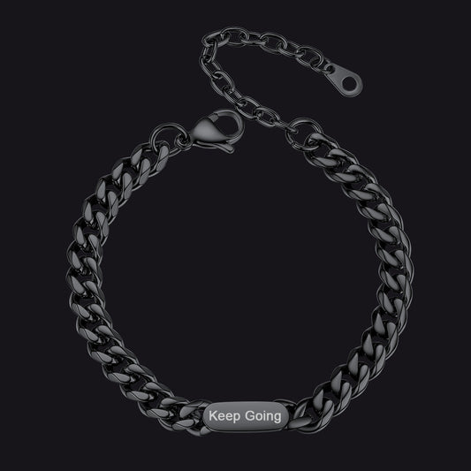 Pulseira de corrente cubana com nome gravado de 7 mm