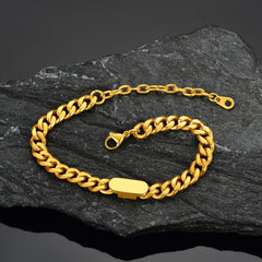 Pulseira de corrente cubana com nome gravado de 7 mm