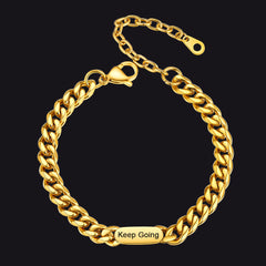 Pulseira de corrente cubana com nome gravado de 7 mm