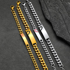 Personalisiertes Herz-Paar-Gliederarmband für die Freundin