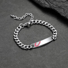 Personalisiertes Herz-Paar-Gliederarmband für die Freundin