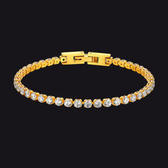 Tenniskette mit CZ-Diamantschliff, 3/5 mm breit
