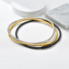 Choker-Halskette mit Schlangenkette und Fischgrätenmuster für Damen, 5 mm Breite
