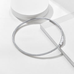 Choker-Halskette mit Schlangenkette und Fischgrätenmuster für Damen, 5 mm Breite