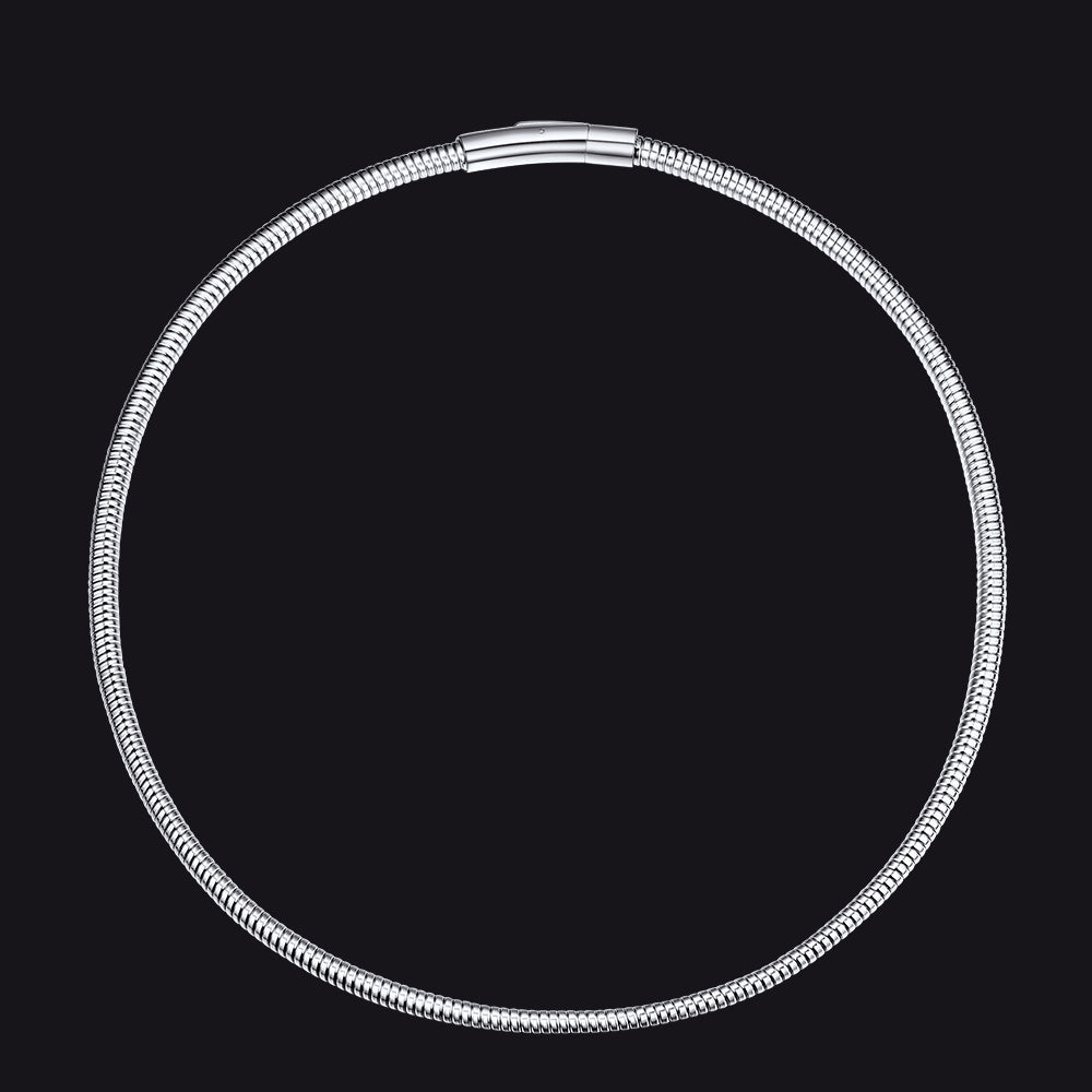 Choker-Halskette mit Schlangenkette und Fischgrätenmuster für Damen, 5 mm Breite