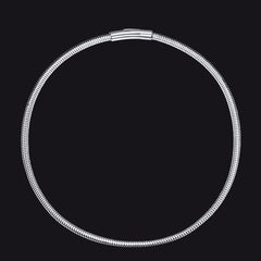 Choker-Halskette mit Schlangenkette und Fischgrätenmuster für Damen, 5 mm Breite