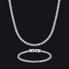 Conjunto de pulseiras de corrente de tênis com corte de diamante CZ 3MM