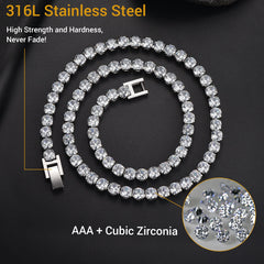 Tenniskette mit Zirkonia-Diamantschliff, für Herren und Damen