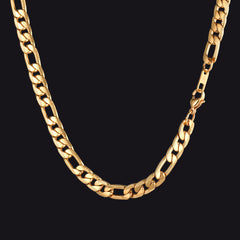 7 mm Edelstahl-Figaro-Gliederkette für Männer und Frauen