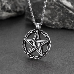 Colar Pentagrama Vintage Colar de Bruxa Masculino