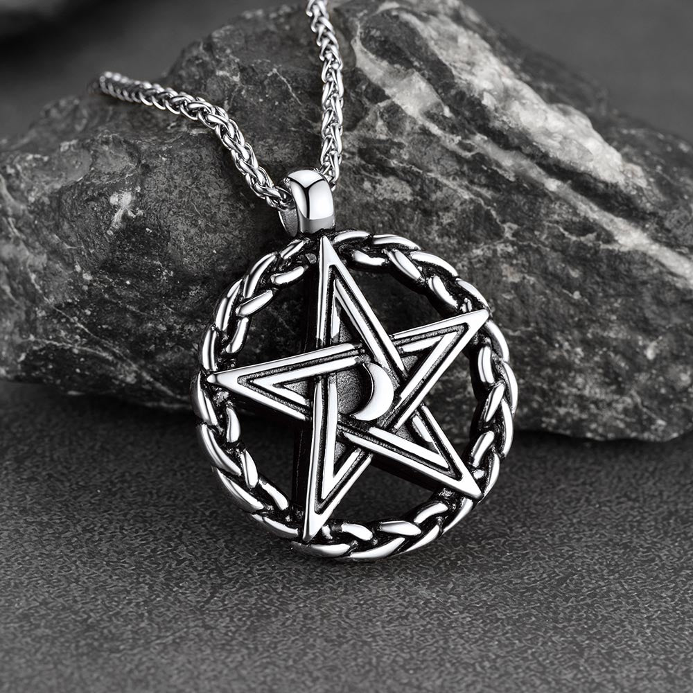 Colar Pentagrama Vintage Colar de Bruxa Masculino