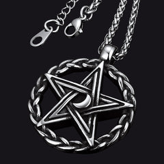 Colar Pentagrama Vintage Colar de Bruxa Masculino