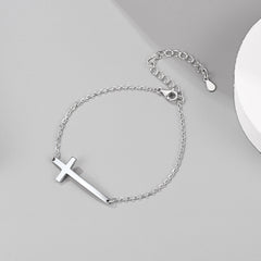 casaivy Sterling Silber Seitliches Kreuz / Armband