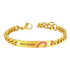 Personalisiertes Herz-Paar-Gliederarmband für die Freundin