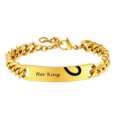 Personalisiertes Herz-Paar-Gliederarmband für die Freundin