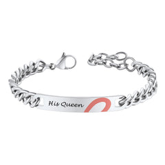 Personalisiertes Herz-Paar-Gliederarmband für die Freundin