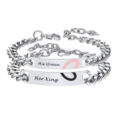 Personalisiertes Herz-Paar-Gliederarmband für die Freundin