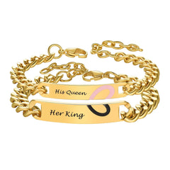 Personalisiertes Herz-Paar-Gliederarmband für die Freundin