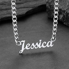 Conjunto de pulseiras de corrente com placa de identificação personalizada de 6 mm