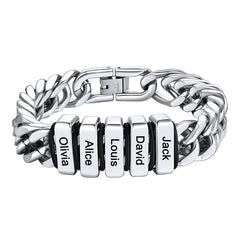 Individuell graviertes kubanisches Gliederkettenarmband mit mehreren Namen