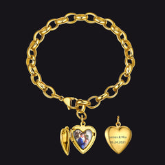 Personalisierte Herzbild-Medaillon-Armbänder Gedenkgeschenk-Armband