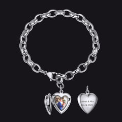 Personalisierte Herzbild-Medaillon-Armbänder Gedenkgeschenk-Armband