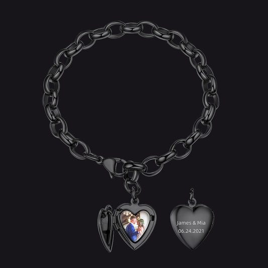 Personalisierte Herzbild-Medaillon-Armbänder Gedenkgeschenk-Armband