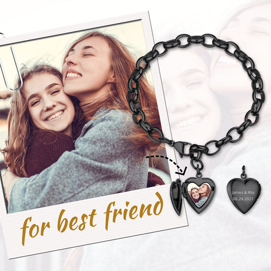 Personalisierte Herzbild-Medaillon-Armbänder Gedenkgeschenk-Armband