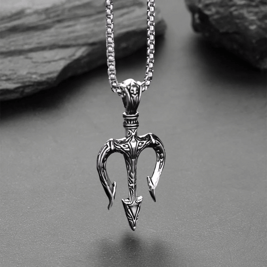 Poseidon’s Trident Necklace – Norse & Greek Mythology Amulet Pendant