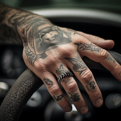 Punk Looped Bone Ring Vertebrae Band Ring Men