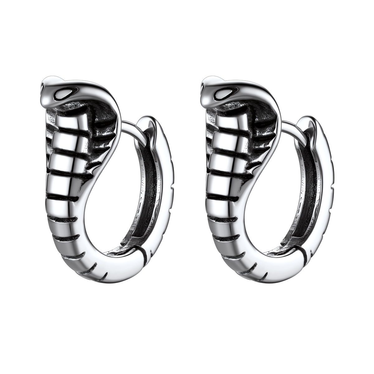 Brincos de argola de cobra góticos punk para homens e mulheres