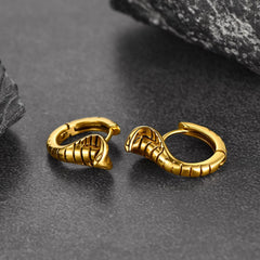 Brincos de argola de cobra góticos punk para homens e mulheres
