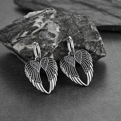 Punk Angel Wing Hoop Dangle Earrings for Women Men
