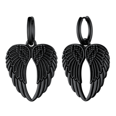 Punk Angel Wing Hoop Dangle Earrings for Women Men