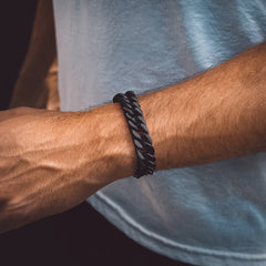 Klobiges, schweres Miami Cuban Link-Ketten- und Armband-Set für Herren