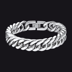 Armband mit kubanischer Gliederkette, 8/12/17 mm Breite