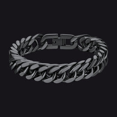 Armband mit kubanischer Gliederkette, 8/12/17 mm Breite