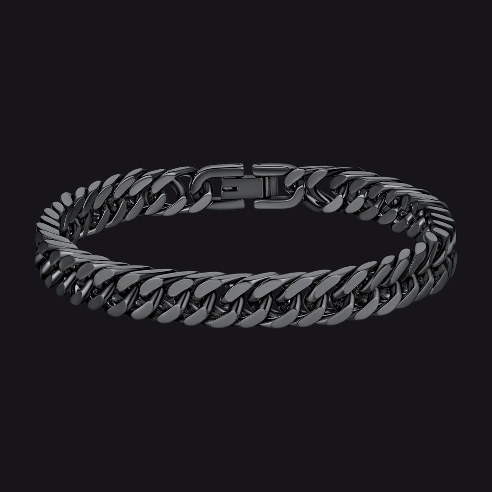 Armband mit kubanischer Gliederkette, 8/12/17 mm Breite
