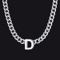 7 mm individuelle Halskette mit Anfangsbuchstaben, kubanische Gliederkette für Männer und Frauen, 45,7 cm