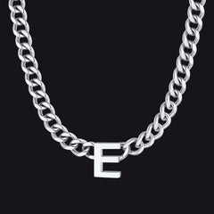 7 mm individuelle Halskette mit Anfangsbuchstaben, kubanische Gliederkette für Männer und Frauen, 45,7 cm