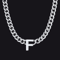 7 mm individuelle Halskette mit Anfangsbuchstaben, kubanische Gliederkette für Männer und Frauen, 45,7 cm